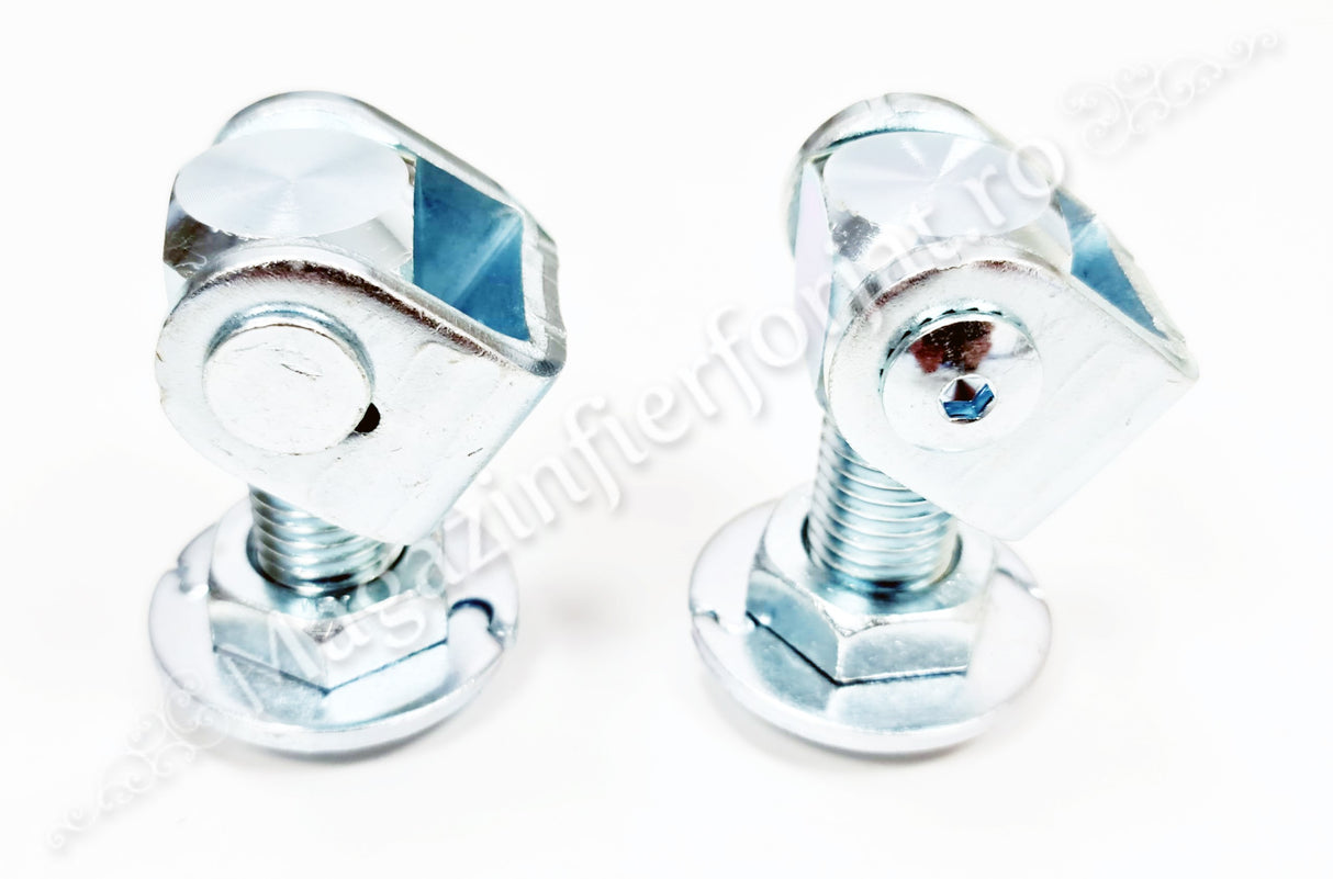 61.024 Balama reglabila M.20mm zincata alb pentru stalpi din teava