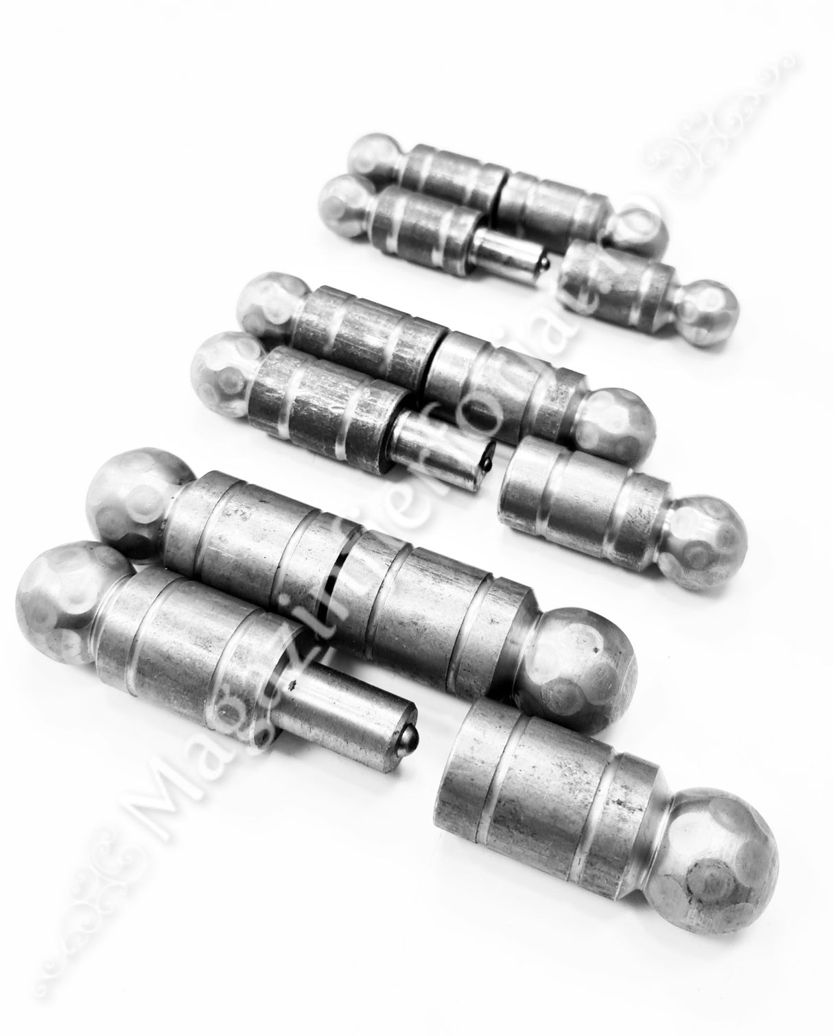 61.104 Balama din fier forjat cu frecare pe bile de rulment in 3 dimensiuni: D.30mm / D.24mm / D.20mm