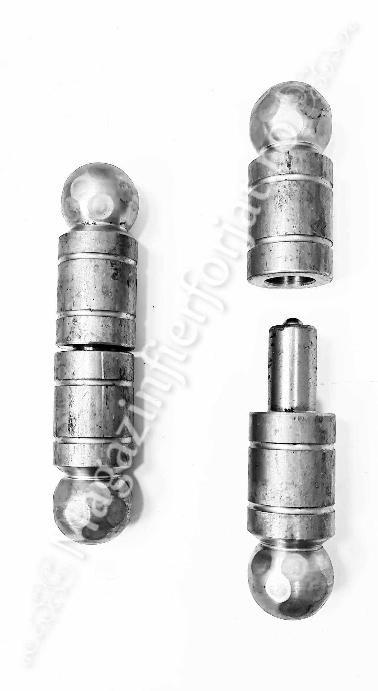 61.104 Balama din fier forjat cu frecare pe bile de rulment in 3 dimensiuni: D.30mm / D.24mm / D.20mm
