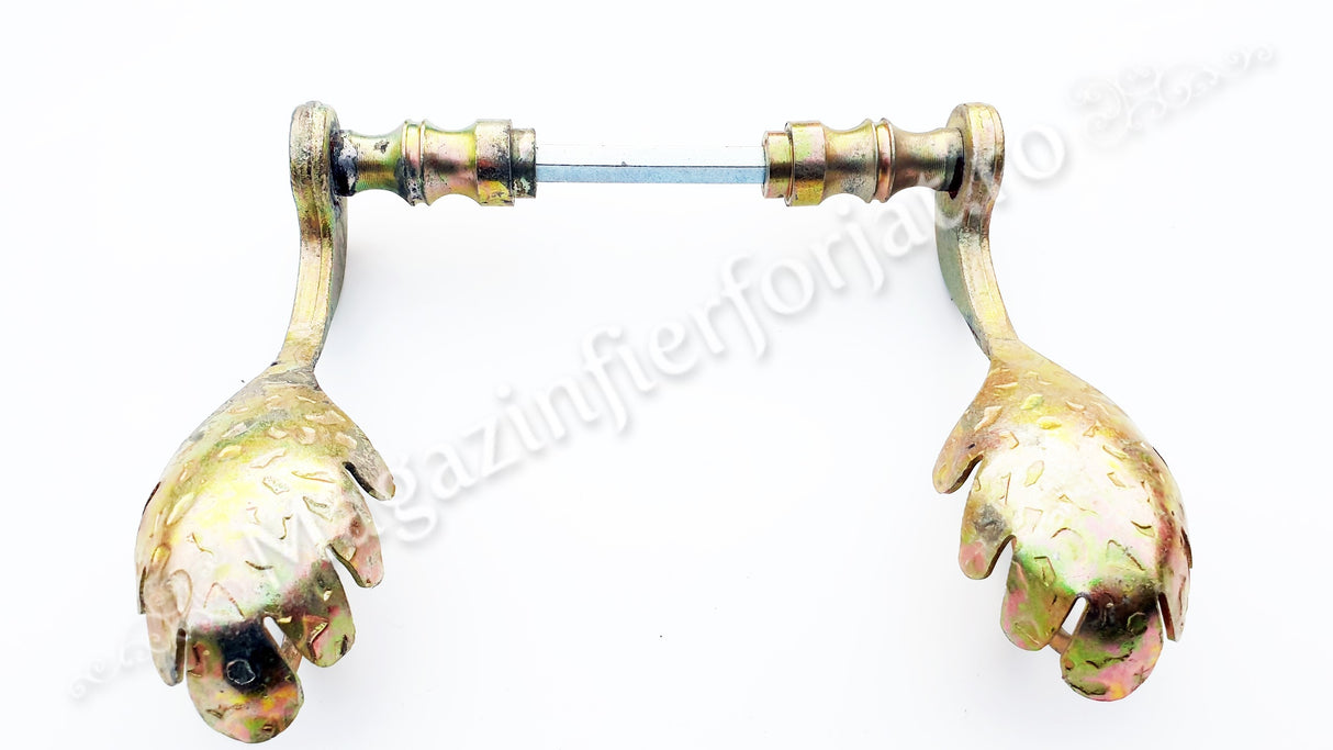 63.005 Set manere din fier forjat Zincate GALBEN 160x85mm pentru porti sau usi pietonale