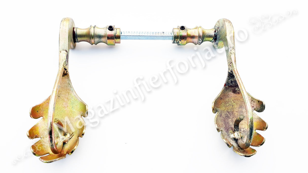 63.005 Set manere din fier forjat Zincate GALBEN 160x85mm pentru porti sau usi pietonale