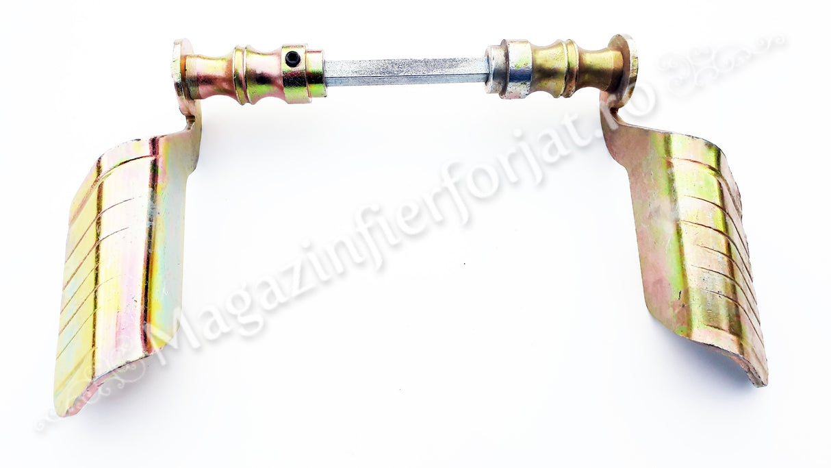 63.006 Set manere din fier forjat Zincate GALBEN 140x75mm pentru porti sau usi pietonale