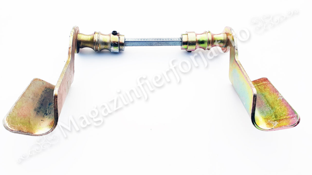 63.006 Set manere din fier forjat Zincate GALBEN 140x75mm pentru porti sau usi pietonale