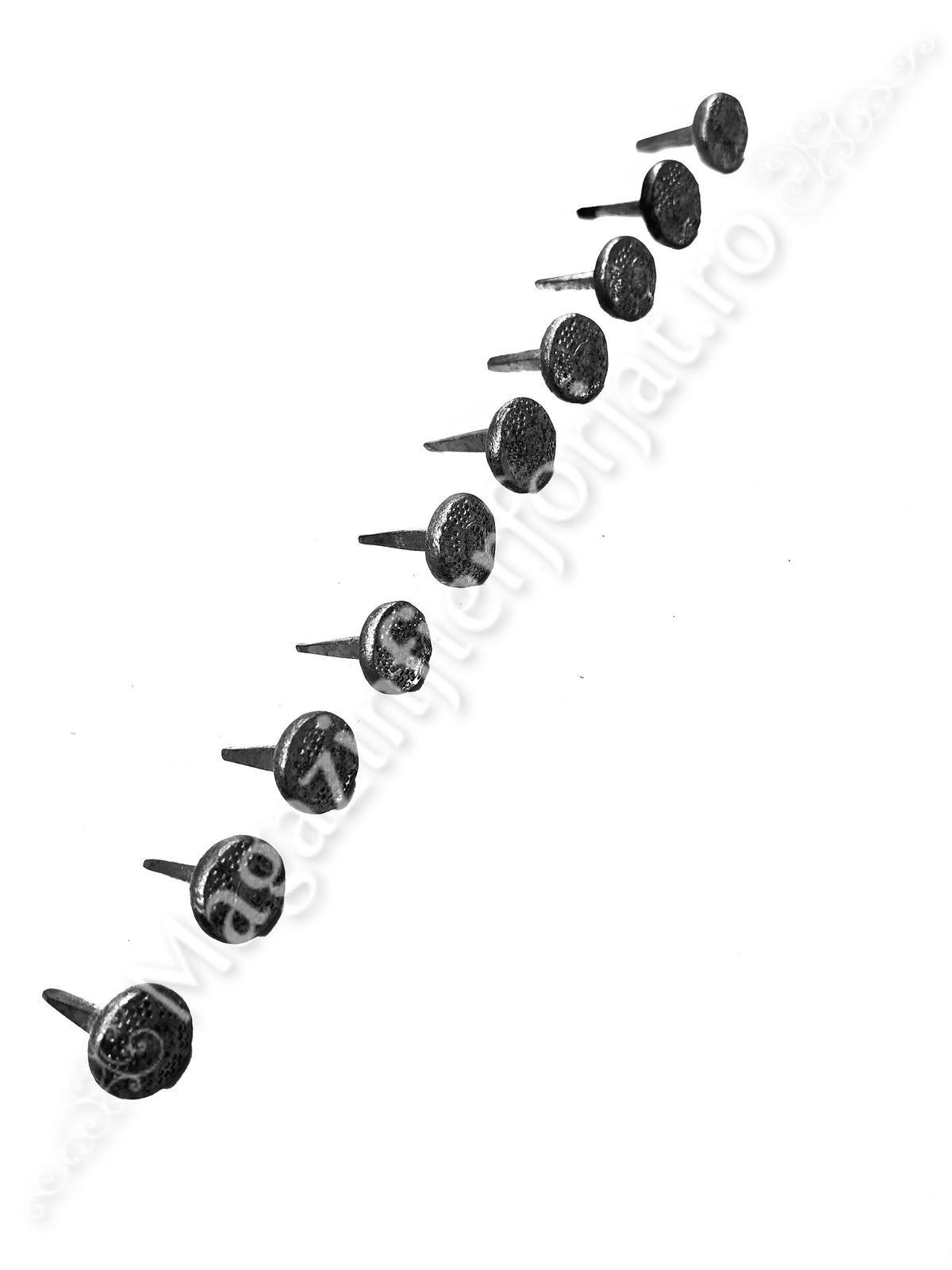 64.023.01 NIT forjat decorativ pentru LEMN cu capul rotund D.20mm si cui 5x30mm