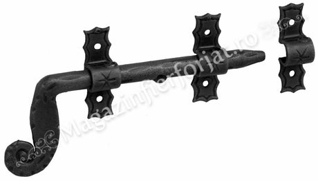 840/6 Zavor mic de portita sau mobilier din fier forjat 150x75mm cu aspect medieval