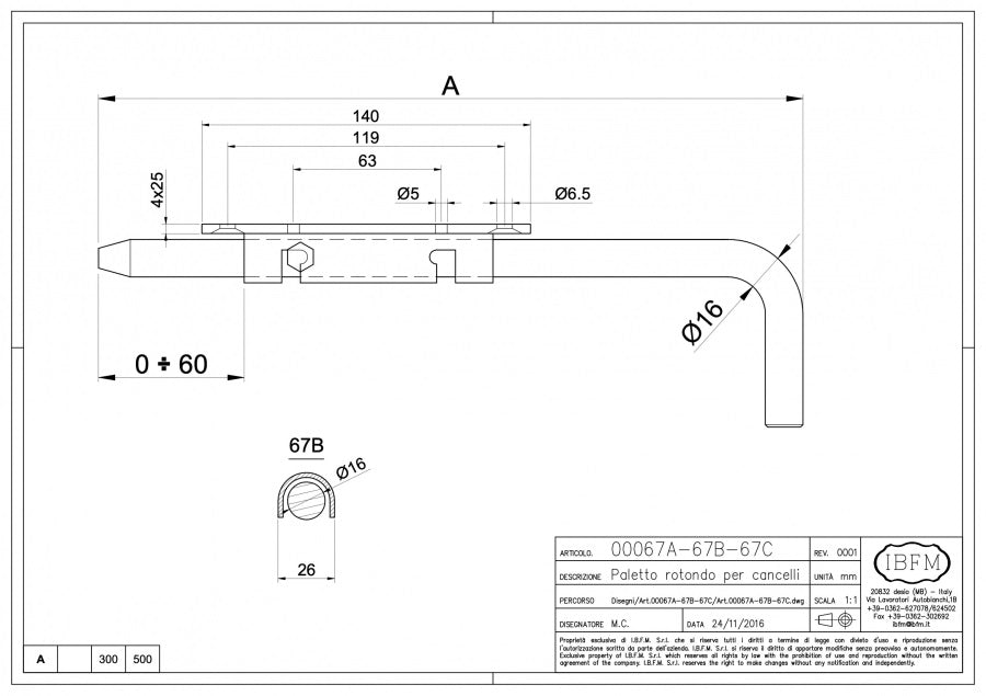 Zavor zincat sudabil vertical cu H.300mm sau H.500mm D.16mm de la IBFM Italia