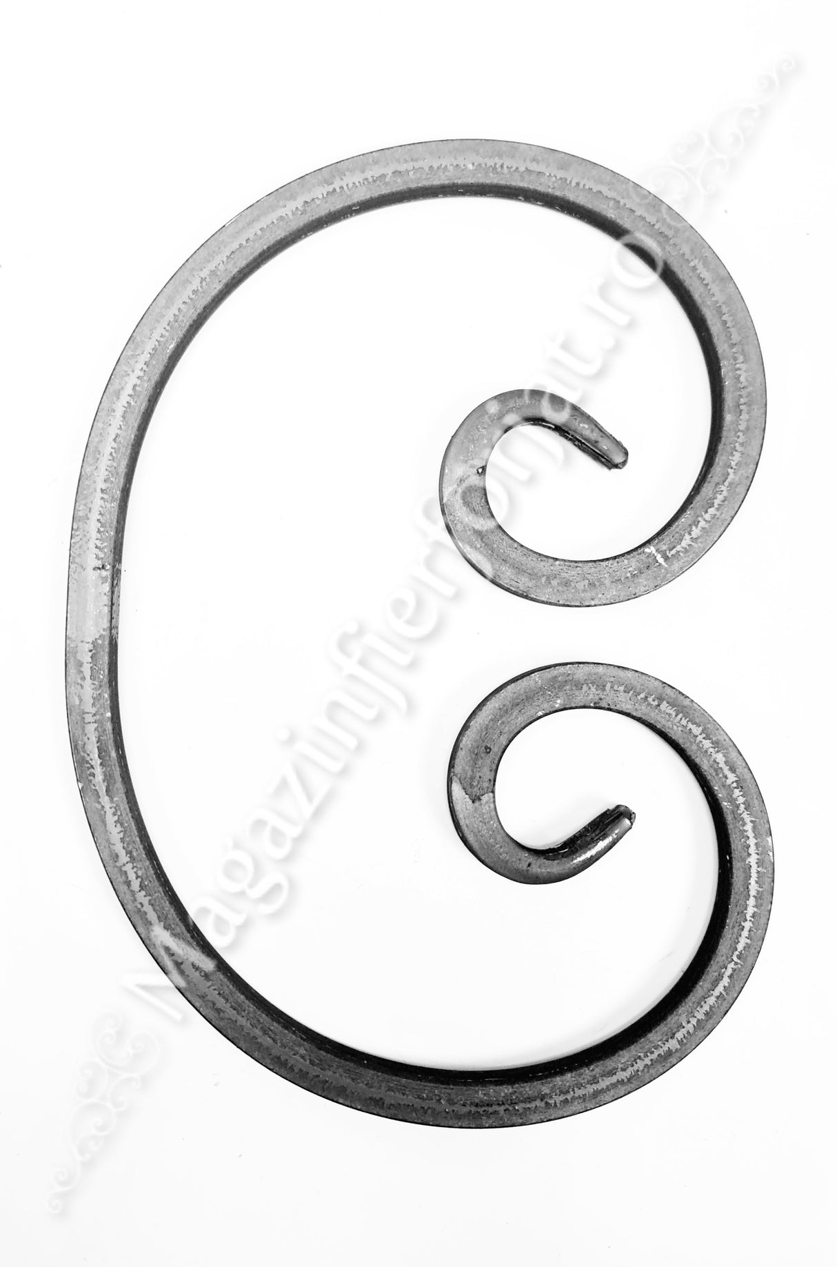 UNV40.24 Ornament "C" Neted sau Amprentat 250x180mm 12x12mm fier plin forjat