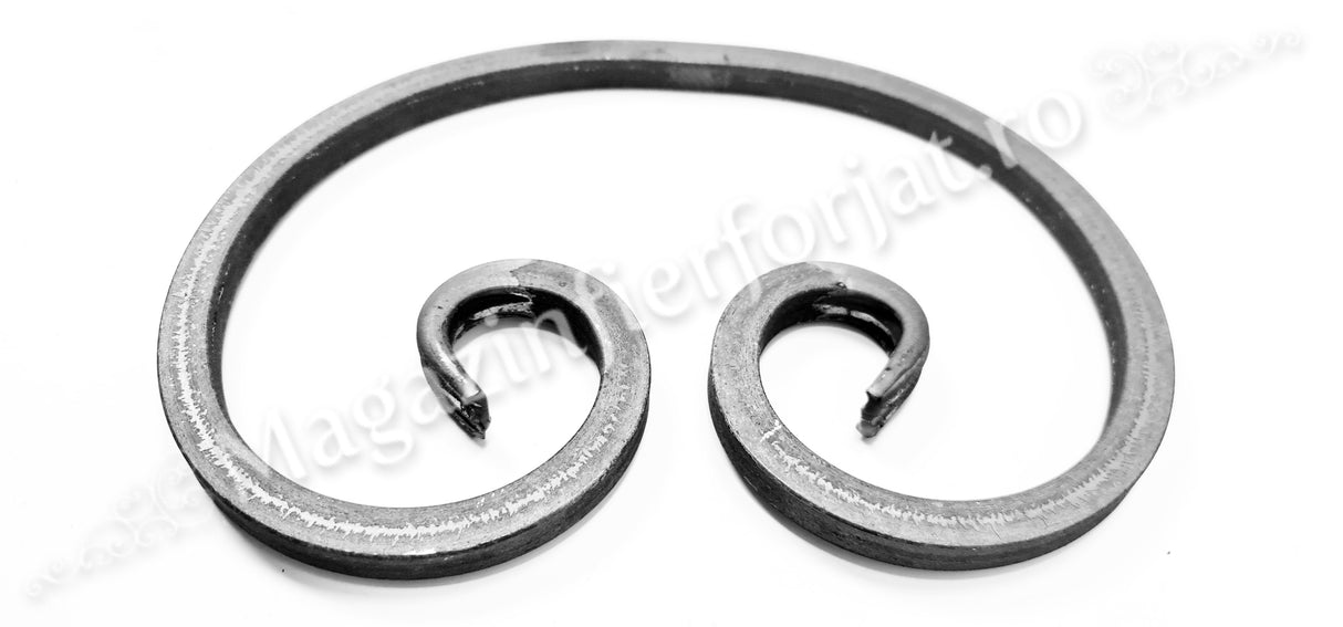 UNV40.24 Ornament "C" Neted sau Amprentat 250x180mm 12x12mm fier plin forjat