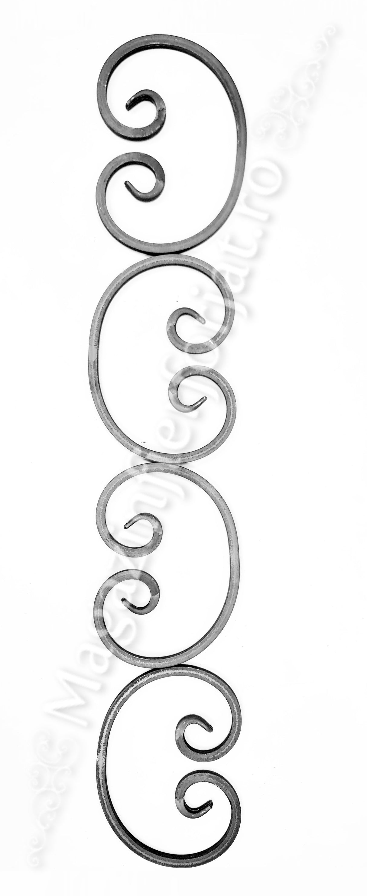 UNV40.24 Ornament "C" Neted sau Amprentat 250x180mm 12x12mm fier plin forjat