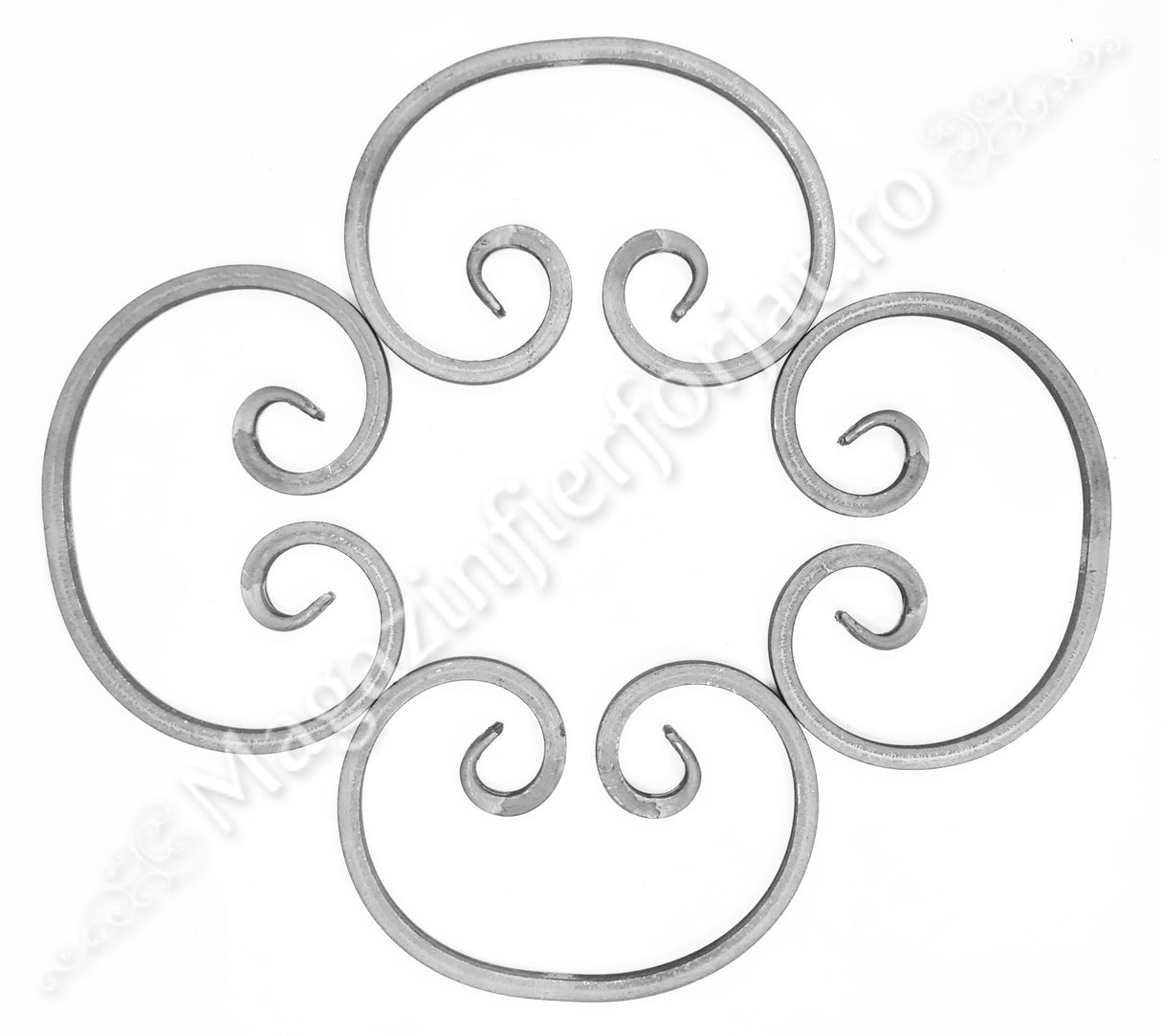 UNV40.24 Ornament "C" Neted sau Amprentat 250x180mm 12x12mm fier plin forjat