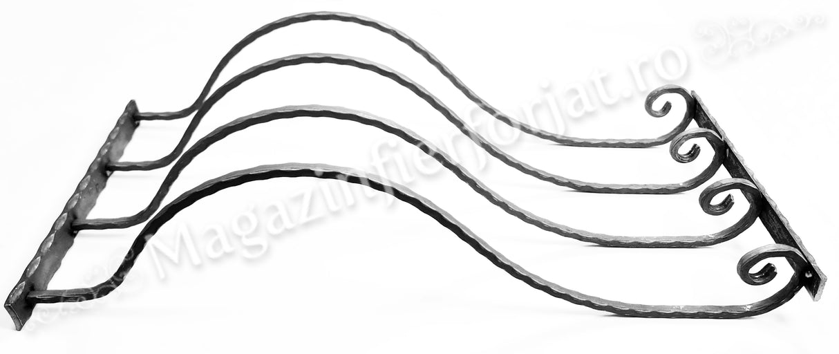 UNV60.3.4 Balustru balcon cu capatul forjat in forma de C de H.900mm din 12x12mm amprentat