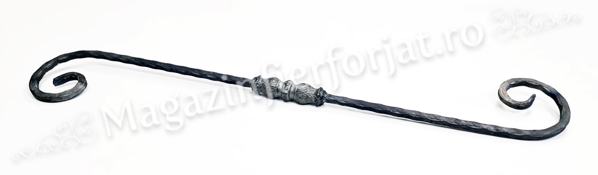 UNV70.34.1 Balustru in forma de S-cu-PAFTA din otel patrat amprentat 12x12mm H.900mm L.130mm