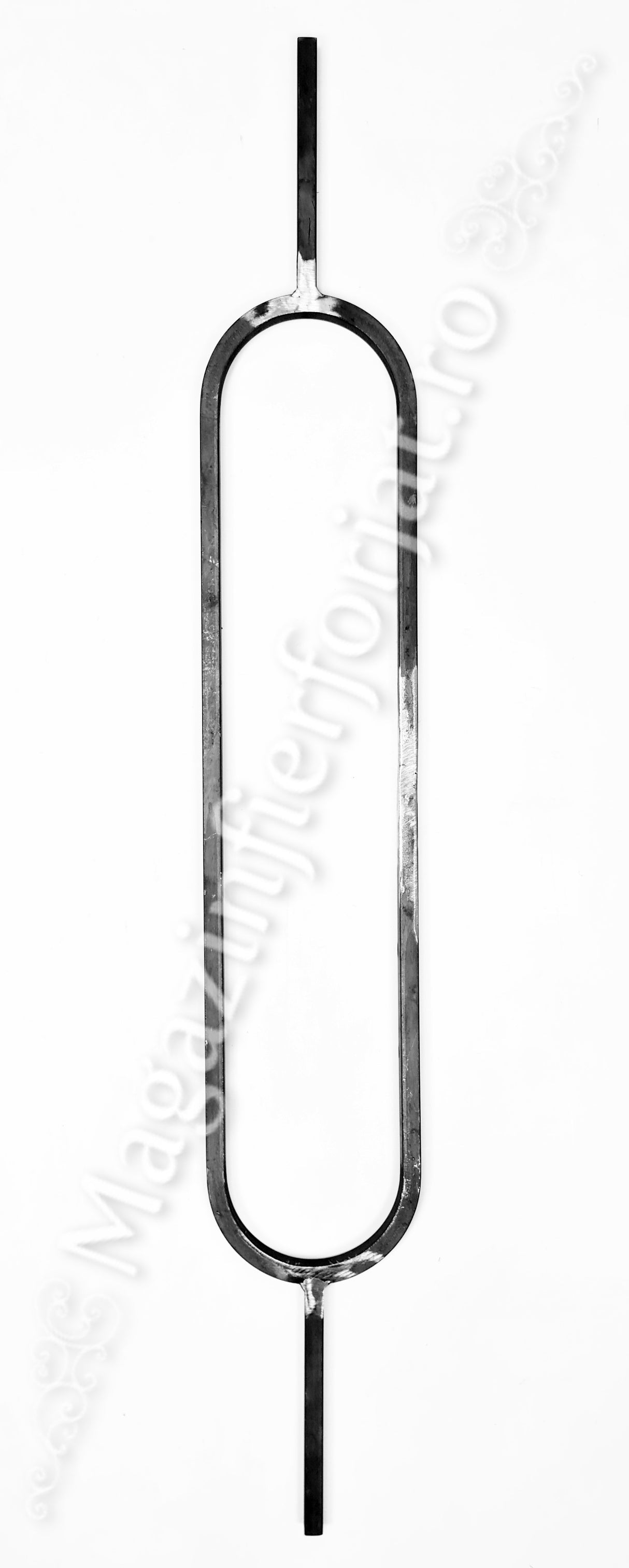 UNV70.35 Balustru MODERN CU OVAL H.900mm/1000mm L.130mm din fier plin 12x12mm neted