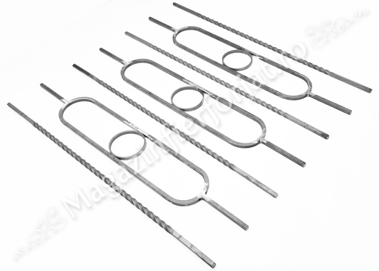 UNV70.35 Balustru MODERN CU OVAL H.900mm/1000mm L.130mm din fier plin 12x12mm neted