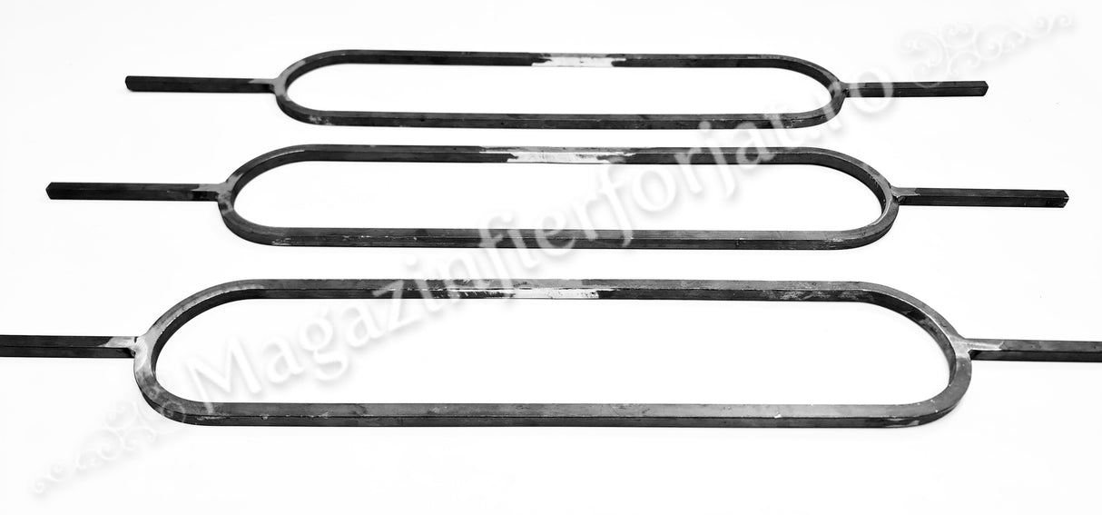 UNV70.35 Balustru MODERN CU OVAL H.900mm/1000mm L.130mm din fier plin 12x12mm neted