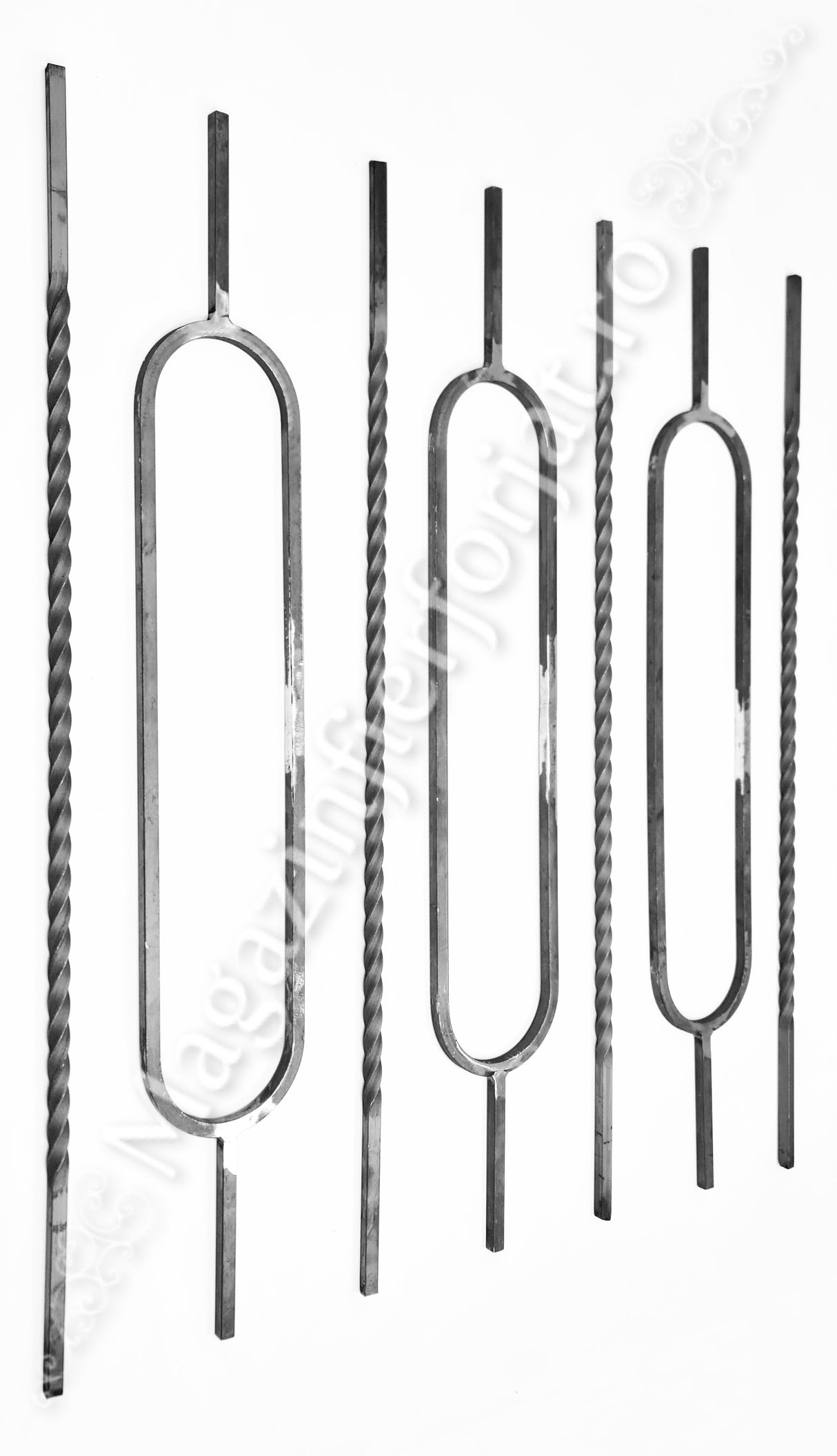 UNV70.35 Balustru MODERN CU OVAL H.900mm/1000mm L.130mm din fier plin 12x12mm neted