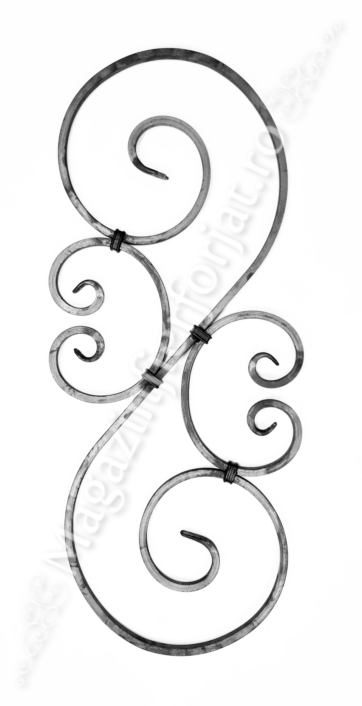 UNV70.36 Panou Balustru in forma de "S" 900x380mm din 12x12mm neted/amprentat cu 2 C-uri si 4 coliere de mascare sudura