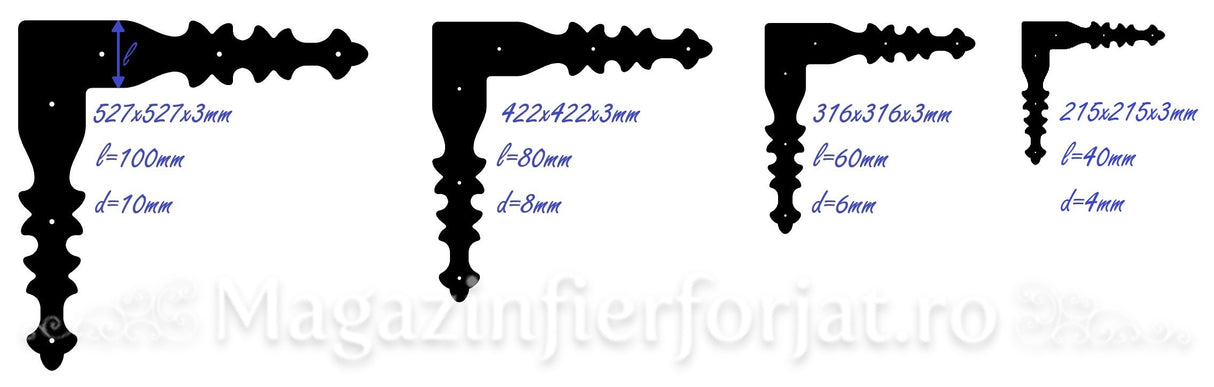 UNV91.5 Coltar ornamental rustic din tabla de 3mm pentru Porti, Usi, Fereste din LEMN in 4 dimensiuni