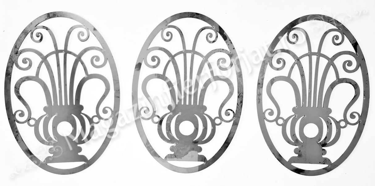 UNV94.12 Medalion decorativ din tabla debitata laser, model „HARPA” 550x380x3mm cu grosimea de 3mm