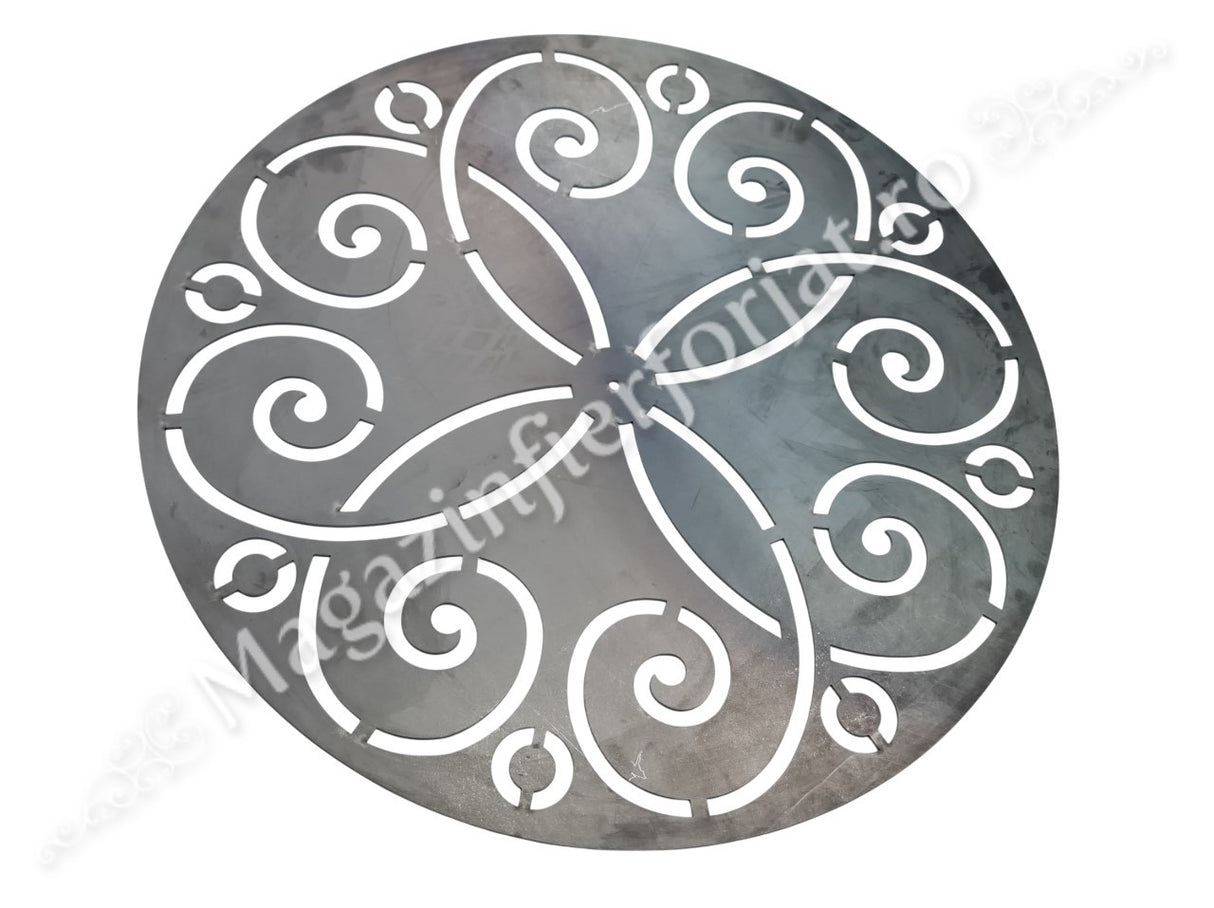 UNV94.14 Medalion decorativ din tabla debitata laser, model „FLOWER” D.645 cu grosimea de 3mm