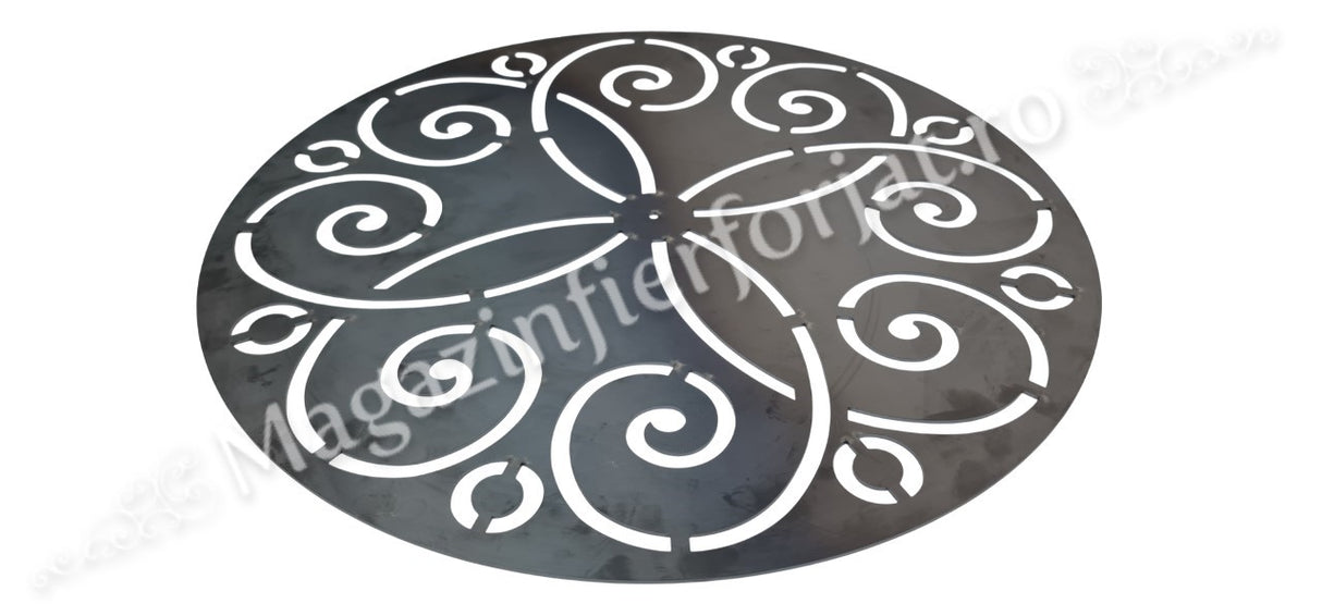 UNV94.14 Medalion decorativ din tabla debitata laser, model „FLOWER” D.645 cu grosimea de 3mm