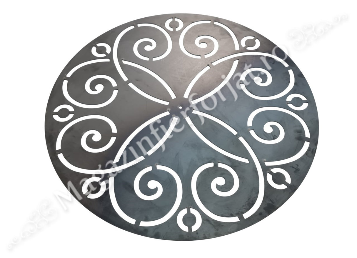 UNV94.14 Medalion decorativ din tabla debitata laser, model „FLOWER” D.645 cu grosimea de 3mm