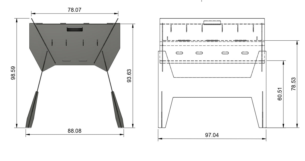 UNV94.16 GRATAR MARE de gradina cu montaj prin imbinare, din tabla de 3mm sau 4mm cu H.985mm, BI-FUNCTIONAL