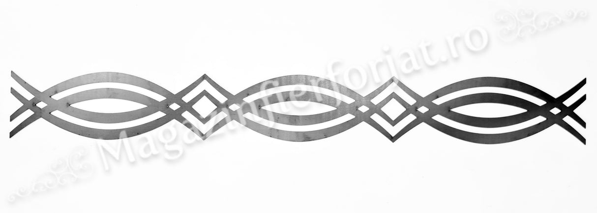 UNV94.17 Brâu decorativ din tabla debitata laser, model „FISH-LINE” 1000x120mm cu grosimea de 3mm