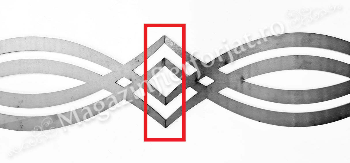 UNV94.17 Brâu decorativ din tabla debitata laser, model „FISH-LINE” 1000x120mm cu grosimea de 3mm