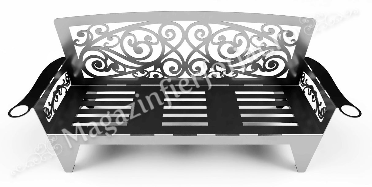 UNV94.18 BANCA de gradina cu lungimea șezutului de 1450mm din tabla debitata laser de 4mm sau 3mm NEVOPSITA