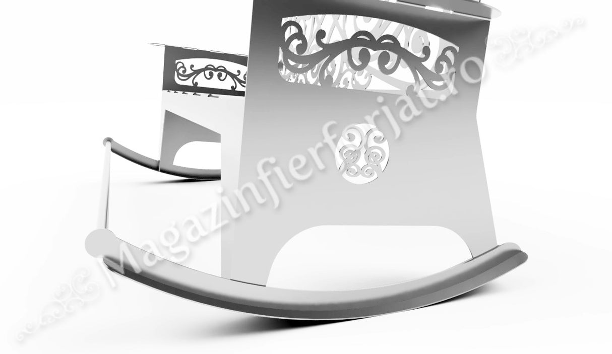 UNV94.19 BANCA BALANSOAR de gradina cu lungimea șezutului de 1450mm din tabla debitata laser de 4mm sau 3mm NEVOPSITA