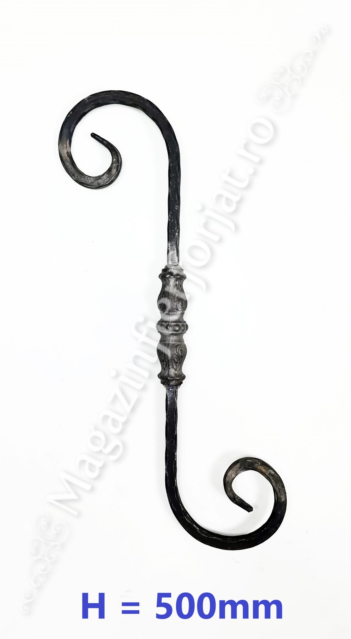 UNV70.34.1 Balustru in forma de S-cu-PAFTA din otel patrat amprentat 12x12mm H.900mm L.130mm