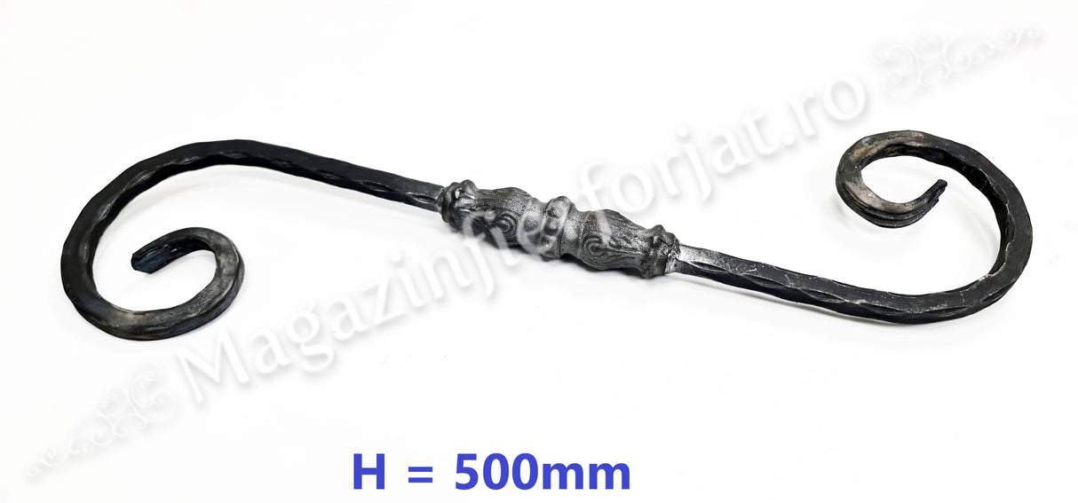 UNV70.34.1 Balustru in forma de S-cu-PAFTA din otel patrat amprentat 12x12mm H.900mm L.130mm