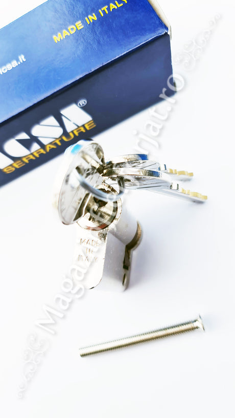 Butuc ICSA 75 - JUMATATE de 40mm, cu 3 chei, ideal pentru persiane, gratii sau usi cu deschidere doar din exterior sau interior