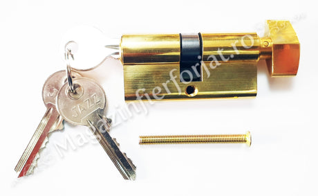 Butuc JAZZ cu BUTON de 62mm, centrat, alama, cu 3 chei normale