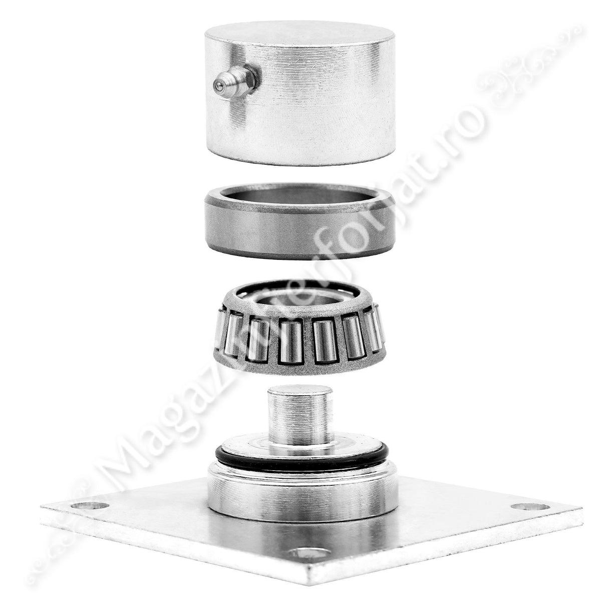 Pivot inferior sudabil cu placa si rulment D.50mm H.43mm cu gresor capacitate 350Kg