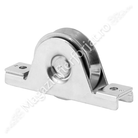 Rola cu suport interior pentru profil "V" D.80mm din otel zincat pentru 200KG greutatea maxima distribuita pe rola