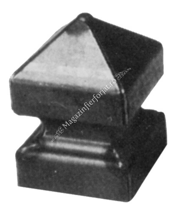 167/11 Terminal stalp 80x80mm H.130mm din tabla grosime 2mm sudata partial pe laturi