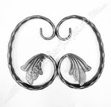 10.241.01 Ornament C 150x100mm cu o frunza din platband 12x6mm amprentat