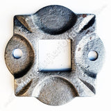 116/A/7/2G Placa de prindere stalp balustrada, cu 2 GAURI DE MONTAJ, 100x100x10mm cu gaura de 30x30mm turnata din OTEL