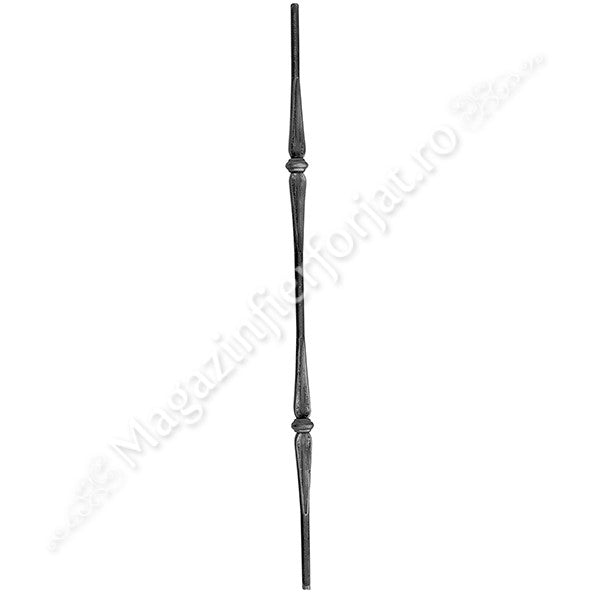 1177/6 Balustru forjat cu 2 paftale INSERATE din otel rotund D.12mm H.1000mm