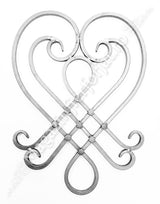 13.023.02 Panou medalion forjat "LIRA cu FLORI" H.625mm L.455mm din otel 12x12mm neted