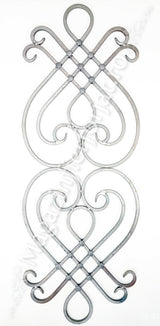13.023.02 Panou medalion forjat "LIRA cu FLORI" H.625mm L.455mm din otel 12x12mm neted