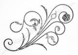 13.100 Panou floral "Paun" din fier forjat cu frunze si flori 1080x600mm D.12mm STANGA