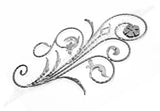 13.100 Panou floral "Paun" din fier forjat cu frunze si flori 1080x600mm D.12mm STANGA