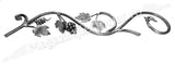 13.202 Panou decorativ / Brau de capat "Vita de Vie" din fier forjat cu struguri si frunze 800x165mm din otel rotund D.14mm