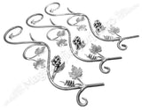 13.202 Panou decorativ / Brau de capat "Vita de Vie" din fier forjat cu struguri si frunze 800x165mm din otel rotund D.14mm