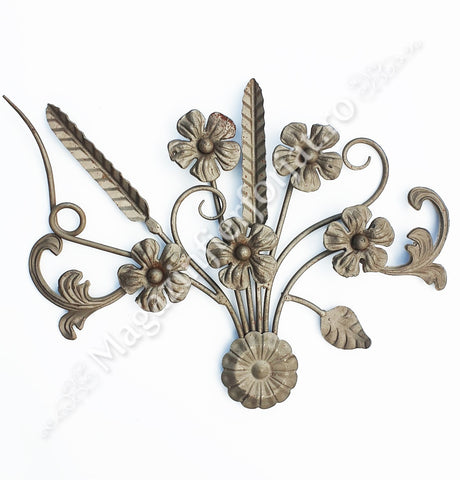 13.257 Panou medalion Buchet Floral 430x400mm cu frunze si flori 