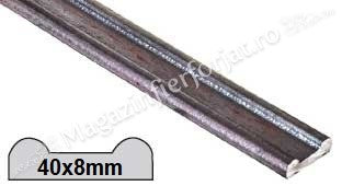 158/51 Platband forjat cu 2 nervuri pe margini 40x8mm 3ML
