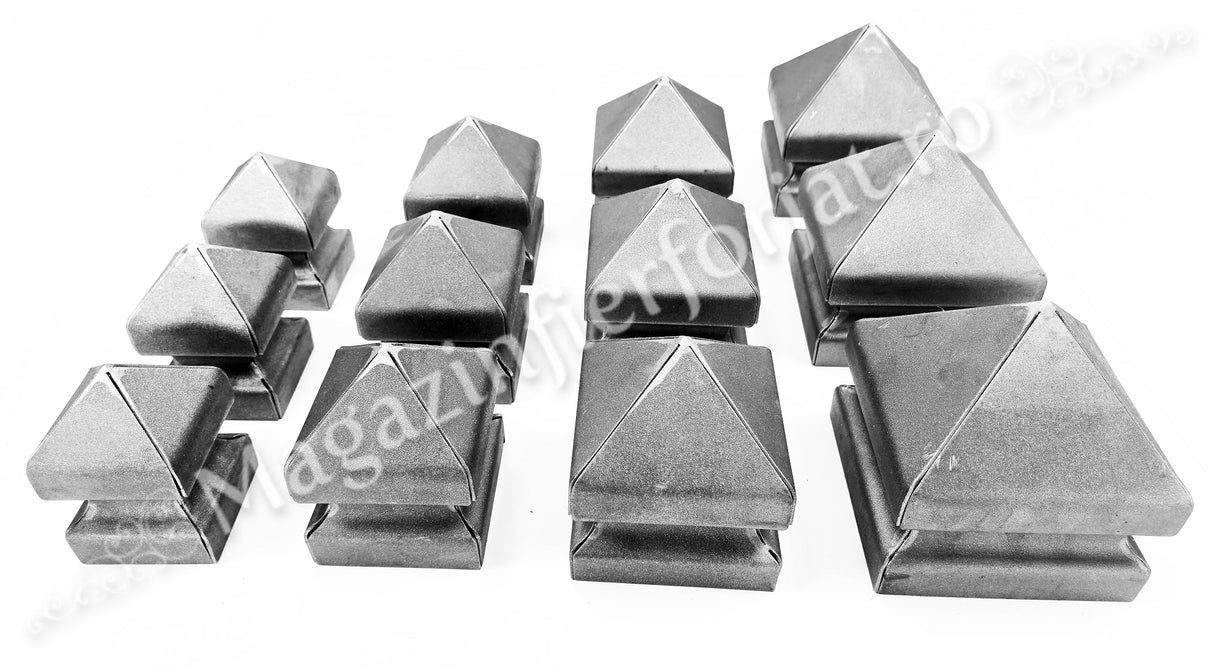 167/11 Capac PIRAMIDAL INALT - SUDAT PARTIAL cu 4 dimensiuni: 80x80mm / 100x100mm / 120x120mm / 150x150mm, grosime 2.30mm, de la Arteferro Italia
